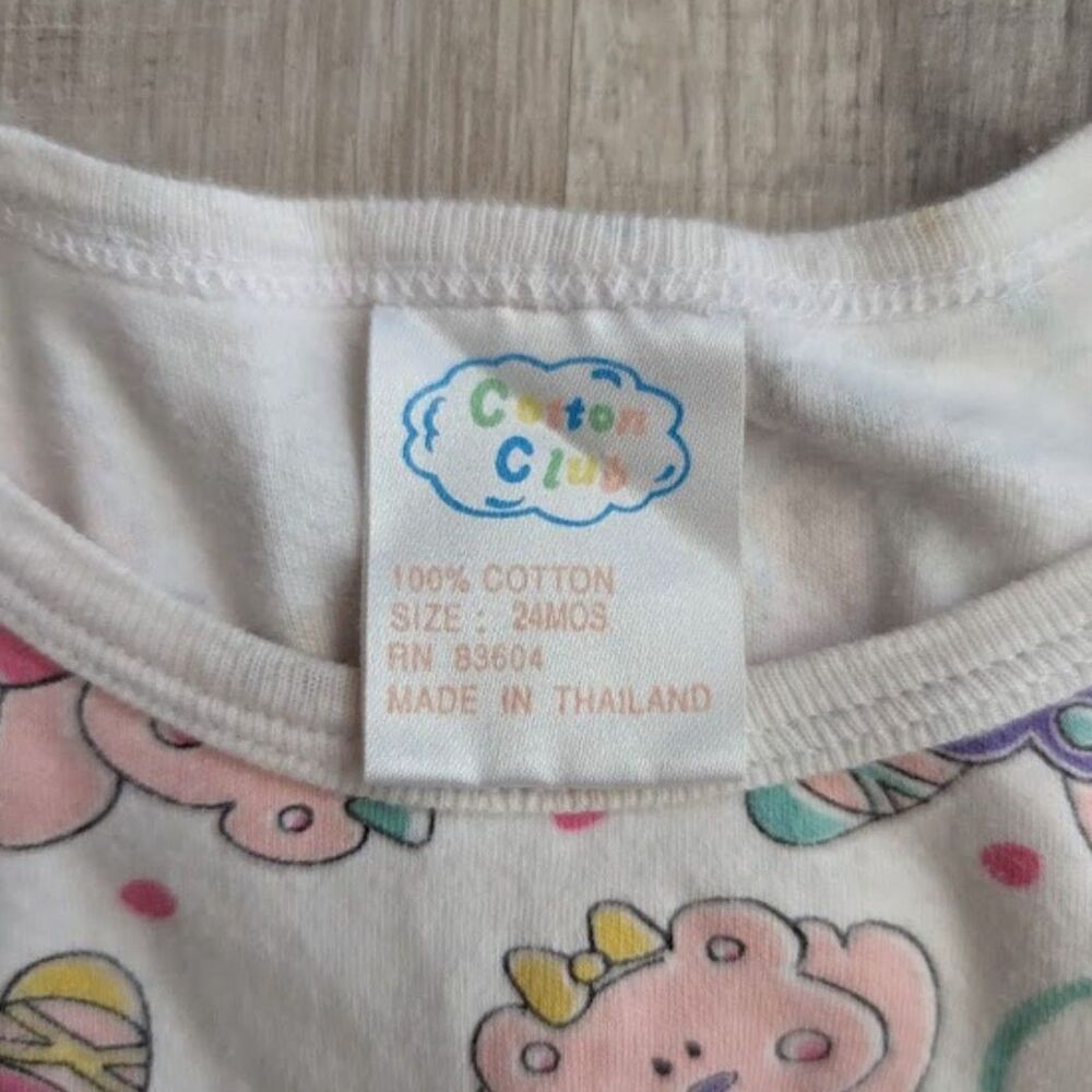 3/$20 Vintage Cotton Club Ballet Dancing Bears Playsuit, 24mo (K3) - Picture 4 of 7